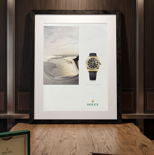 Rolex Oyster Perpetual Sky‑Dweller Sarı Altın Oysterflex İngilizce Orijinal Dönem Reklamıdır (Sonradan Baskı Değildir)