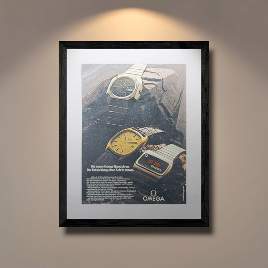 Omega “Gelişimin Bir Adım Önünde” Quartz Saatleri 1970’ler Orijinal Dönem Reklamıdır (Sonradan Baskı Değildir)