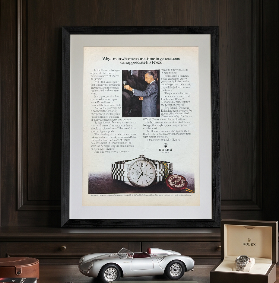 Rolex Datejust José Ignacio Domecq Vintage Orijinal Dönem Reklamıdır (Sonradan Baskı Değildir)