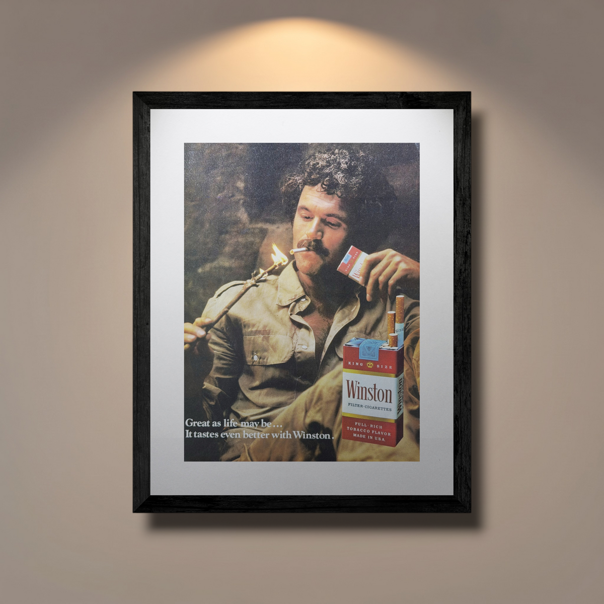 Winston “Great as Life May Be” 1970’ler Orijinal Dönem Reklamıdır (Sonradan Baskı Değildir)