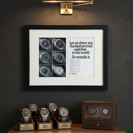 Omega – “The Best-Proved Watches in the World. Or Outside It.” Orijinal Çift Sayfa Reklamdır (Sonradan Baskı Değildir).