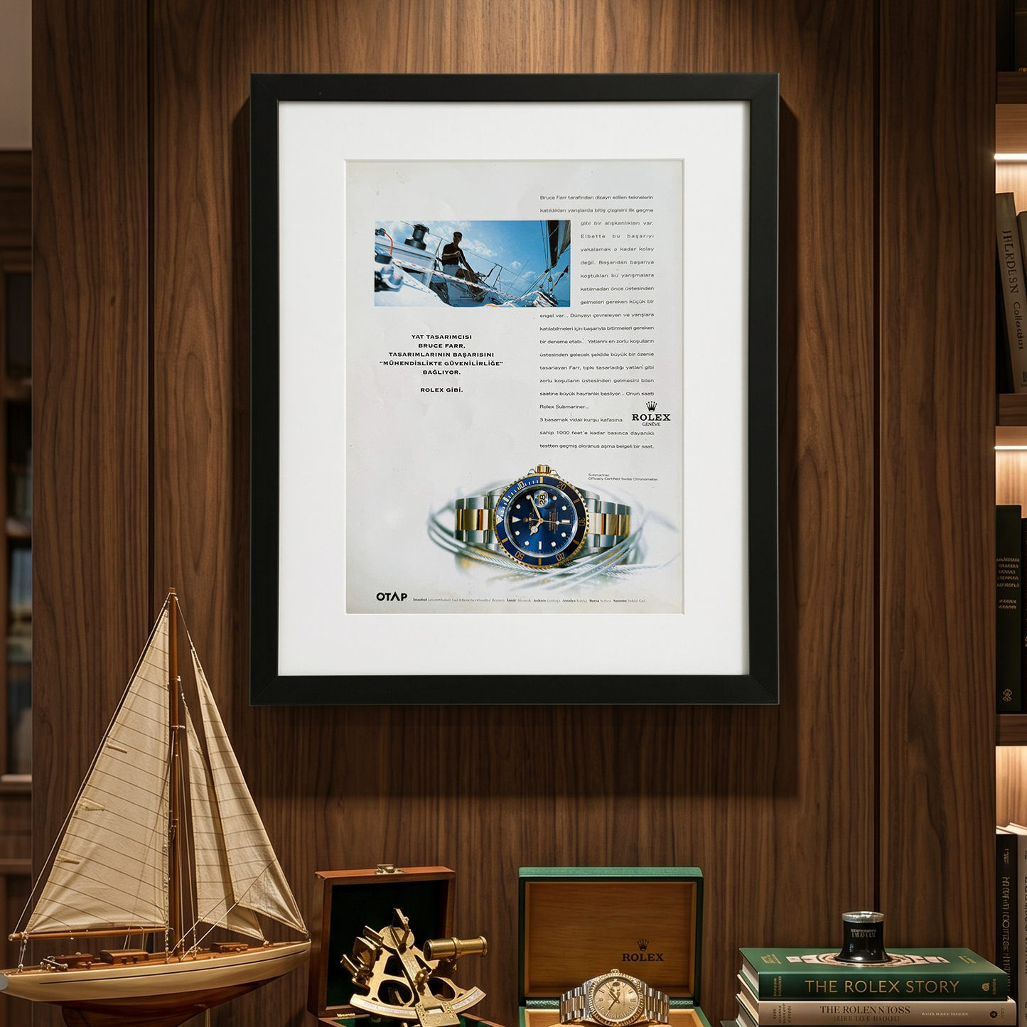 Rolex Submariner “Bluesy” – Bruce Farr Orijinal Türkiye Reklam Sayfasıdır (Sonradan Baskı Değildir).