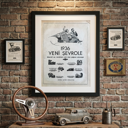 Chevrolet – 1936 “Yeni Şevrole” Orijinal Türkiye Reklam Sayfasıdır (Sonradan Baskı Değildir).