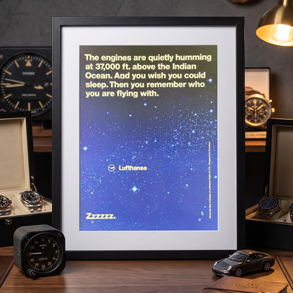 Lufthansa “Zzzzzz – 37,000 Feet” Orijinal Dönem Reklamıdır (Sonradan Baskı Değildir)